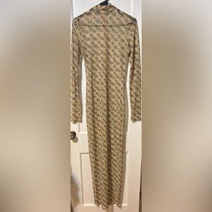 Milano Di Rouge Tan Long Sleeve Dress